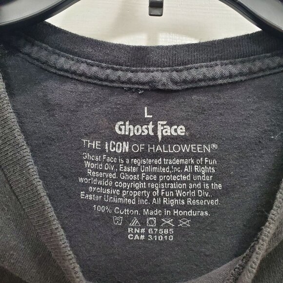 Ghostface Scream Let's Watch Scary Movies Distressed Graphic Tee Adult Size L - Picture 3 of 5